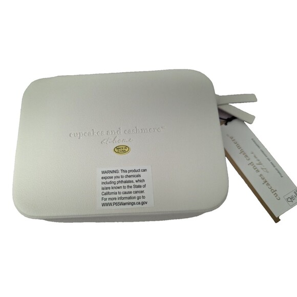 Cupcakes and Cashmere Jewelry Box Organizer Zip Closure Blue White Floral Gift - Picture 3 of 6